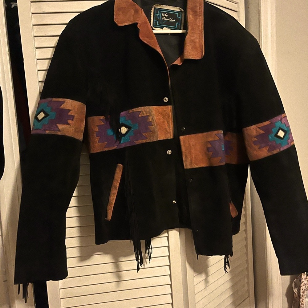 Black Jacket with Southwestern Pattern